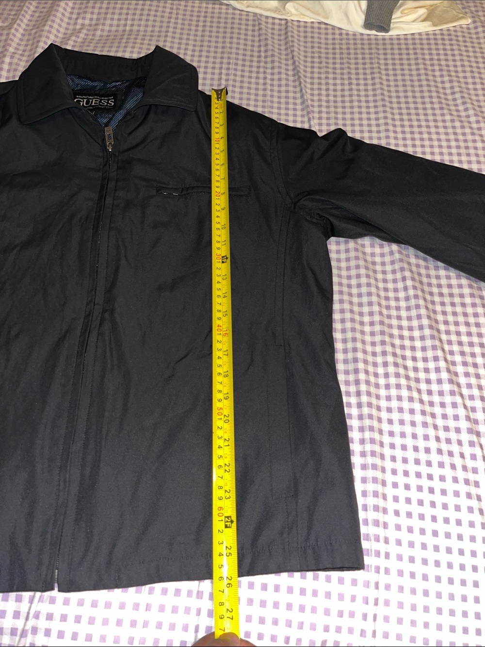 GUESS Men's Black Lightweight Zip Jacket